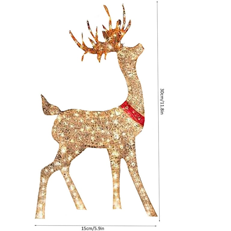 Joybuy Lighted XMAS Decor: Outdoor Reindeer Sleigh, Holiday