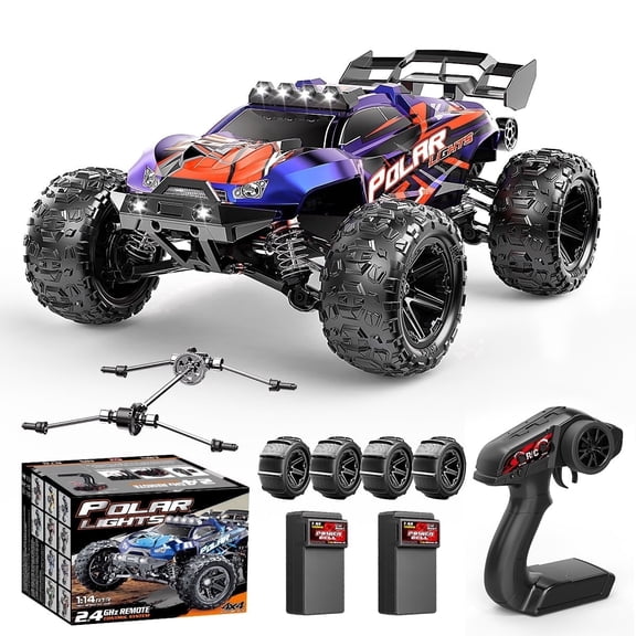 1:14 4WD RC Cars for Adults, 40 KPH Waterproof All-Terrain Remote Control Truck with 2 Batteries, High Speed RC Gift for Kids Boys & Teens