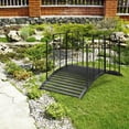 thumbnail image 3 of Zimtown 4ft Iron Garden Bridge with Flat Top Railing and Ball Handle for Outdoor Yard Decor, Black, 3 of 8