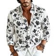 thumbnail image 3 of Bxsruta Men's Shirt Embroidered Long Sleeve Button Down Casual Vacation Tops, 3 of 6