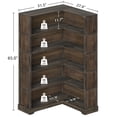thumbnail image 6 of Gacfiew Wood Corner Bookcase, 5 Tier 65 Inch Tall Bookshelf with Storage, Floor Standing Display Book Shelf for Living Room, Kitchen, Home Office (Rustic Brown), 6 of 7