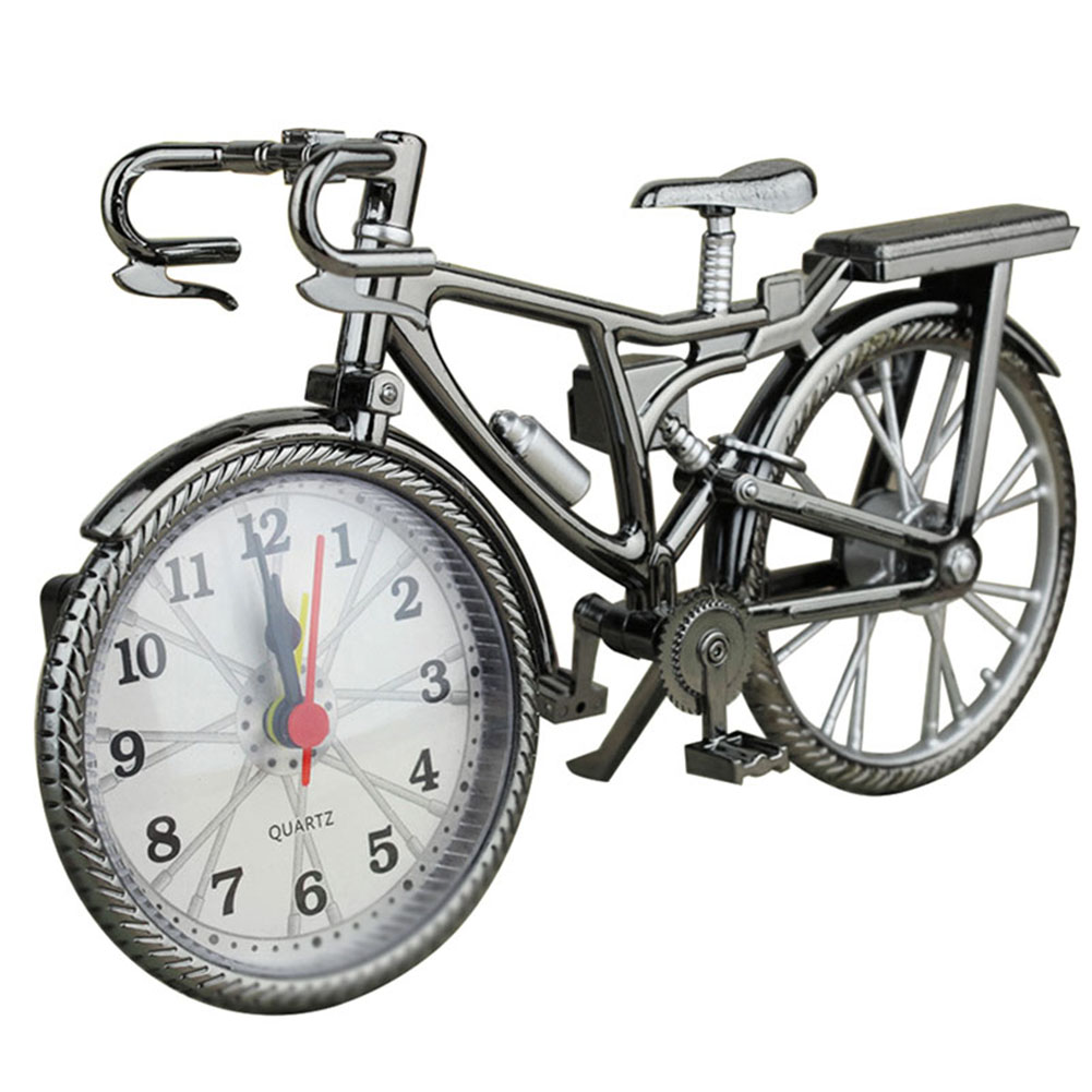 lzndeal Vintage Bike Shape Alarm Clock Fun Bicycle Clock Ornaments for