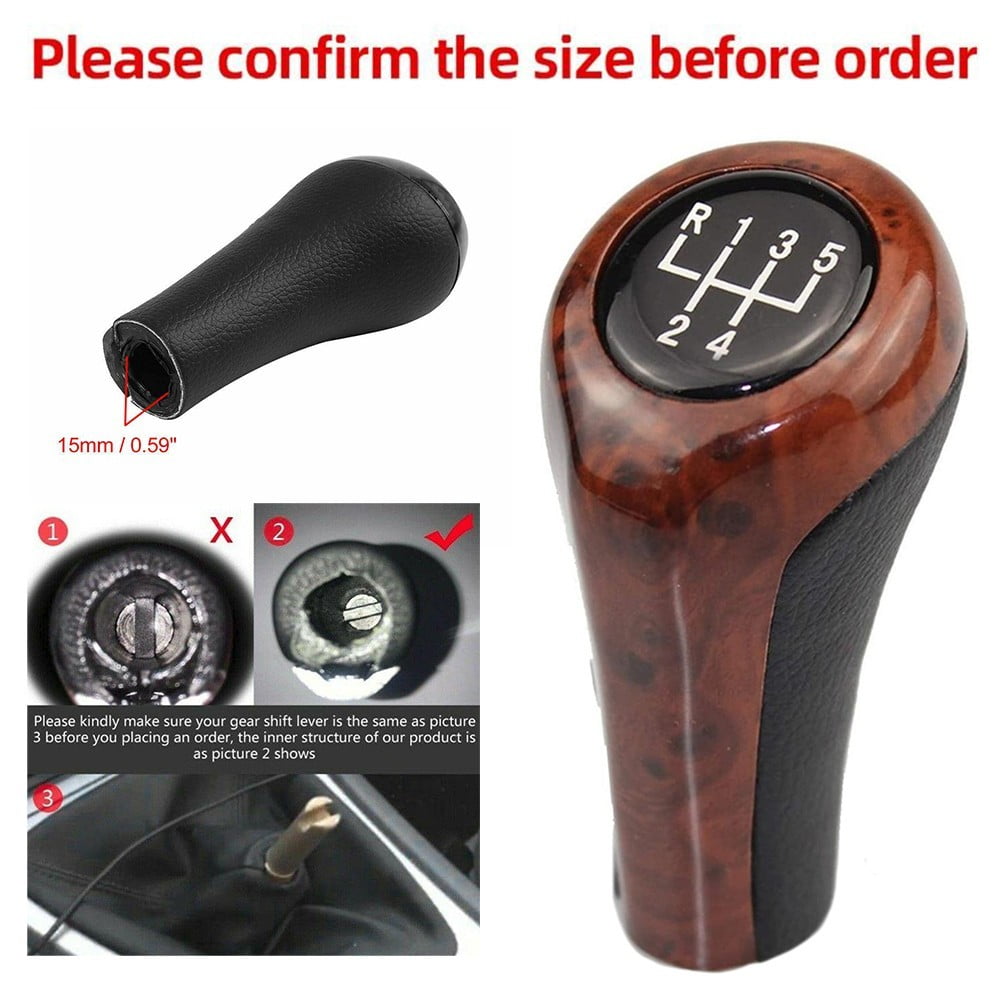 DELUXE LEATHER & BURL WOOD Effect Gear Knob for BMW 1 3 5 Series 6 Speed DELUXE LEATHER & BURL WOOD Effect Gear Knob for BMW 1 3 5 Series 6 Speed