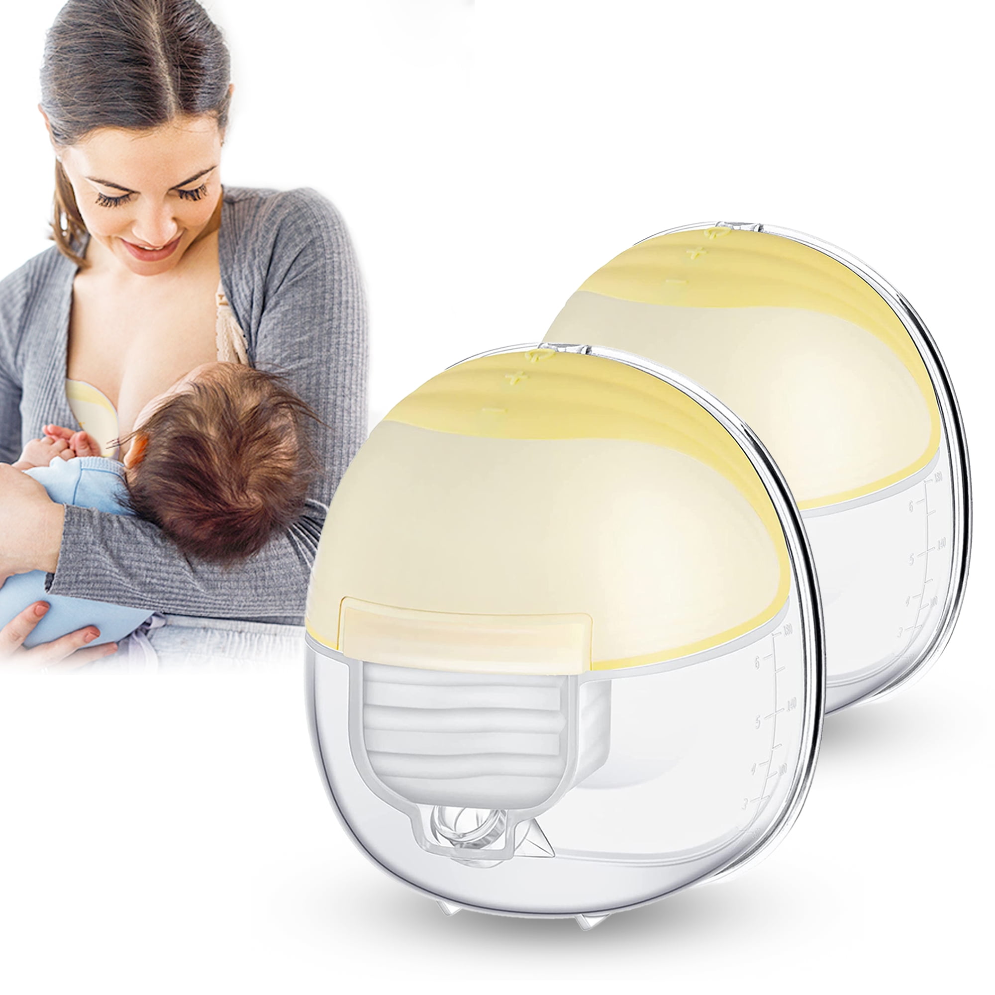 iFanze Wearable Breast Pump, Electric Wireless Hands Free Breast Pump, 2 Modes & 9 Levels, 24mm Flange