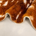 thumbnail image 2 of Faux Fur Sika Deer Print Carpet Artificial Animal Cowhide Skin Area Rug Mat For Home Office, Bedroom, Livingroom 5.2x6.5ft, 2 of 9