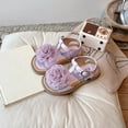thumbnail image 2 of enyan Girls Sandals Leather Kids Sandals - Natural Cork Footbed Non-Slip Slides for Kids - Lightweight Girls Sandals - Water-Resistant Girls Sandals,Light Purple,Size 13, 2 of 5