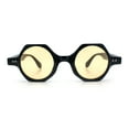 thumbnail image 4 of Hipster Round Circle Lens Octagon Plastic Hustler Sunglasses Black - Beige, 4 of 8