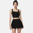 thumbnail image 2 of Active Women's Square Neck Cropped Tank Top with Wide Straps - X Large, Black, 2 of 7
