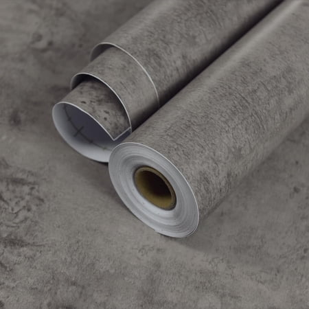 Concrete Wallpaper Gray Peel and Contact Paper 31x157 inch Thicken Matte Modern Industrial Metallic Style Decor Wall Paper for Kitchen Room Bathroom Garage Studio Walls Covering