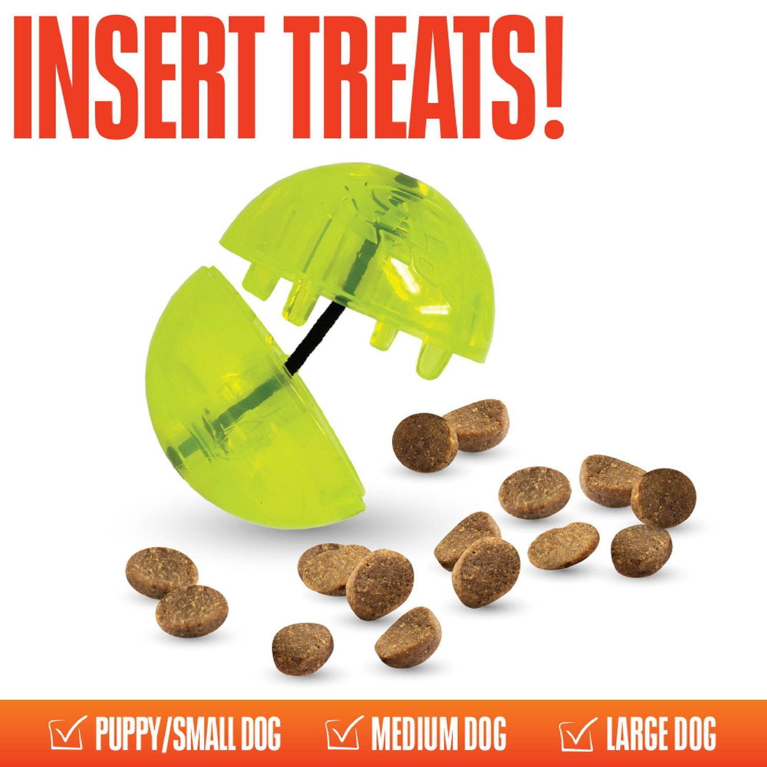 NERF Dog TPR Bungee Treat Ball Dog Toy 2.5in