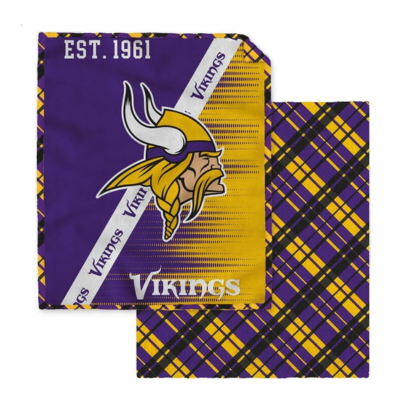 Pegasus Minnesota Vikings 60" x 80" Digital Dash Two-Sided Checkered Ultra Cozy Sherpa Blanket