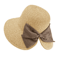 thumbnail image 1 of Sombrero de playa con borde grande para mujer, con circunferencia de 52 a 58 cm, con lazo dividido, protector solar, para viajes y playa, 1 of 5