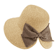thumbnail image 1 of Circunferencia del sombrero 52-58 cm, sombrilla para mujer, sombrero de playa con lazo dividido, protector solar de viaje a la moda, sombrero de paja con borde grande, 1 of 5