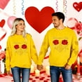 thumbnail image 2 of Chandails pour Couple, Tenues Assorties à Imprimé de Cœur Rose, Hauts Décontractés et Tendance à Col Rond à Manches Longues pour la Saint-Valentin, Tenue d'Hiver et de Printemps, 2 of 9