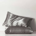 thumbnail image 6 of COOKEY Satin Pillowcases King 2 Pack with Envelope Closure, Dark Gray Silk Pillow Cases Set of 2,Pillow Covers 20×36inch., 6 of 14