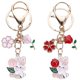 thumbnail image 1 of 2pcs Bunny Keychain Bag Charm Pendant Flower Keyring Backpack Hanging Pendant, 1 of 2