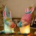 thumbnail image 6 of Jlong 2 Pack Lighted Bunny Easter Gnome Plush, Handmade Scandinavian Swedish Tomte, LED Light Up Elf Toy Easter Present, Battery O, 6 of 9