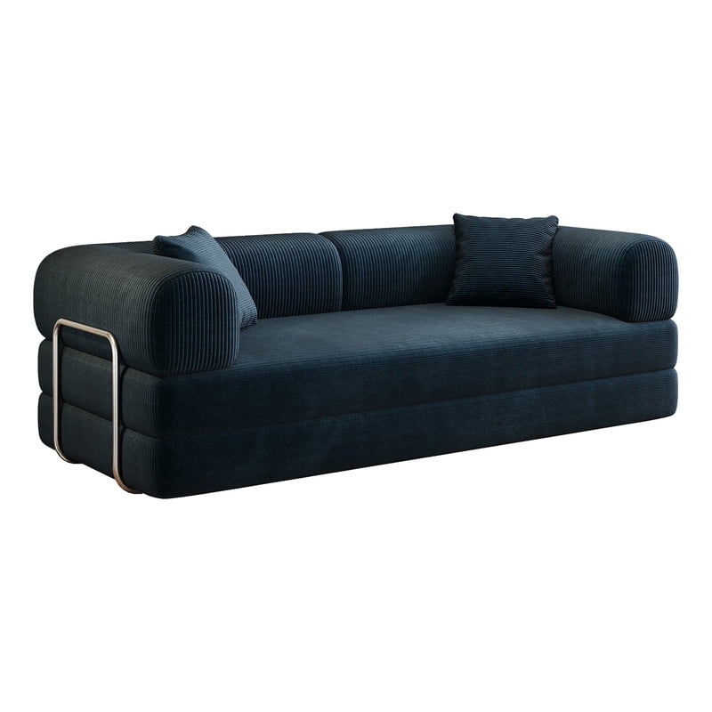 78.8" Convertible Sleeper Sofa Bed, Corduroy Folding Modern Boneless Couch Compression Sofa in Box, Floor Sofa Loveseat with Support Rods