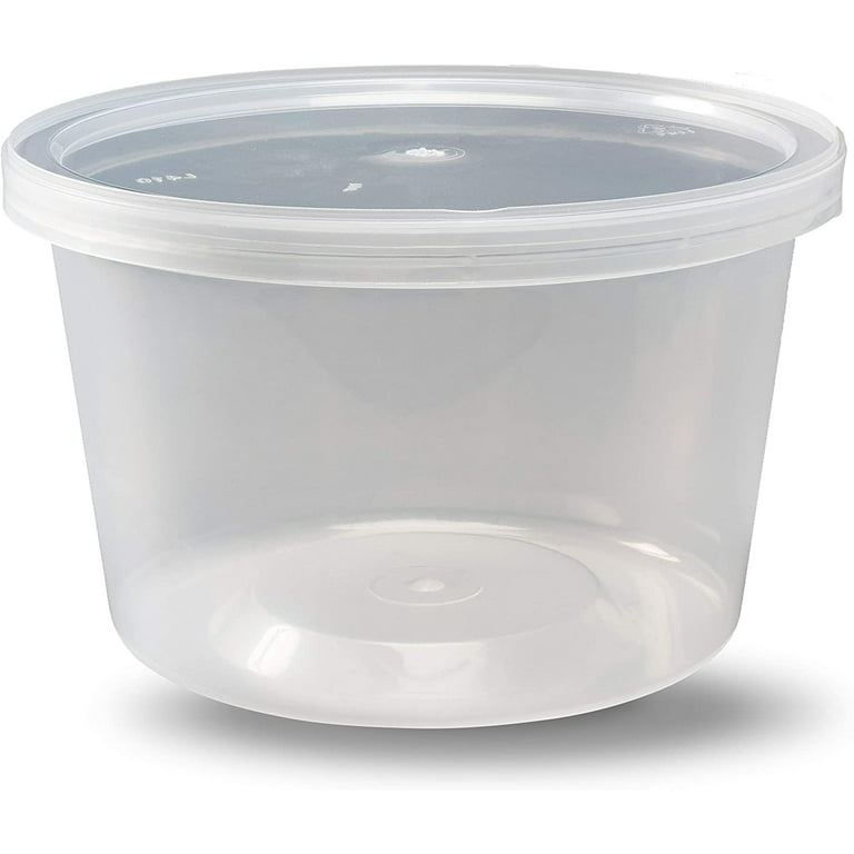 Takeaway Containers with Lids Clear Round Reusable Plastic Food