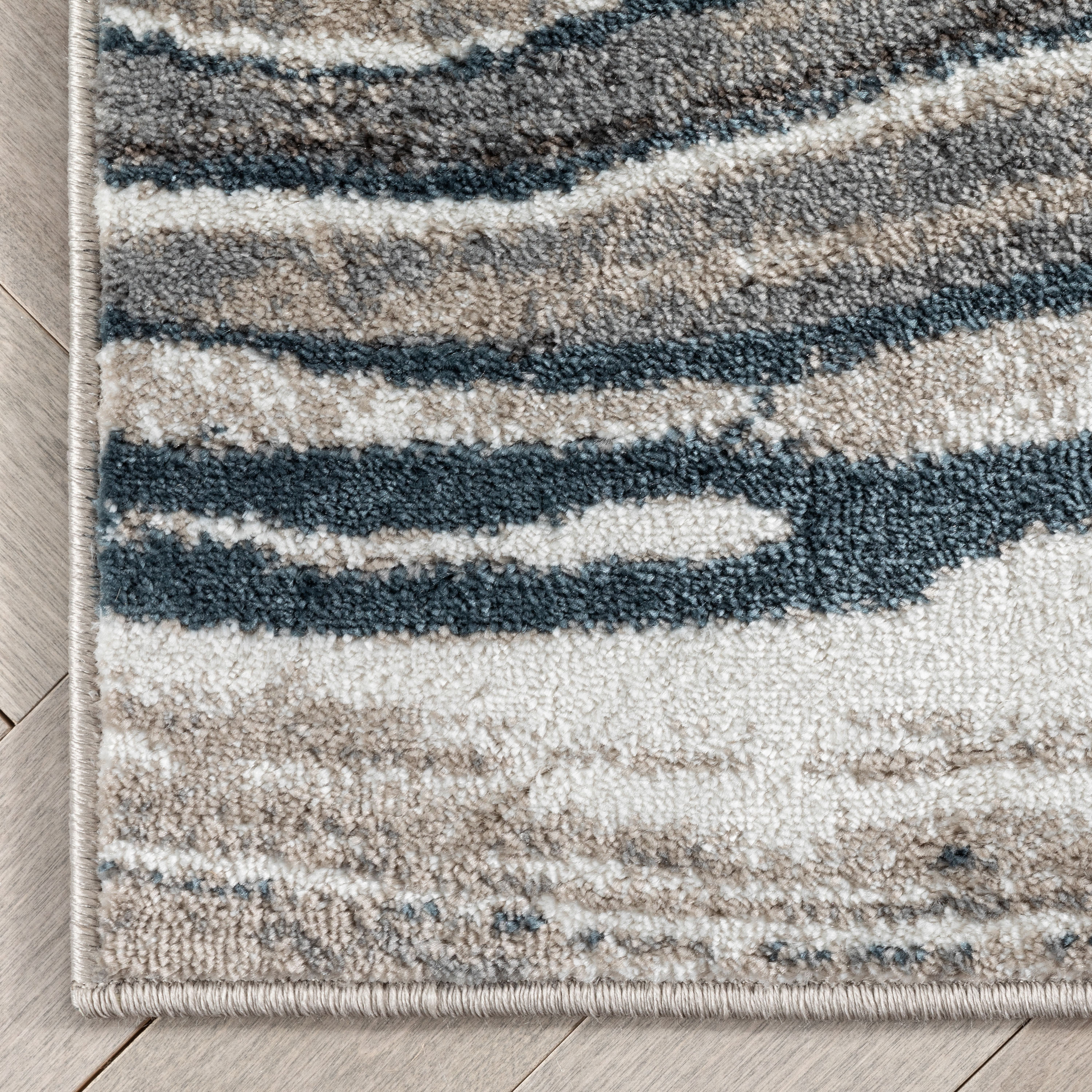 Well Woven Verity Abstract Area Rug, 5.25' x 7.25', Eclectic Geometric Pattern, Soft, Glam Pile, Distressed Design & Modern Color Palette