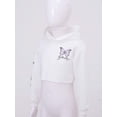 thumbnail image 5 of inlzdz Girls Hip Hop Dance Sweatshirts Butterflies Printed Long Sleeves Pullover Hoodies Tops White 16, 5 of 7