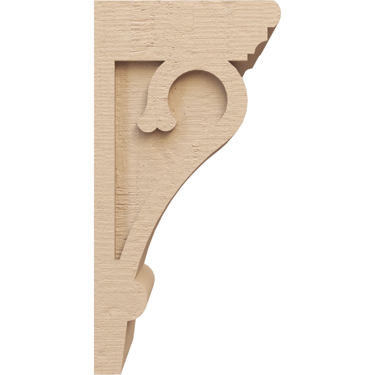 8"W x 8"D x 16"H Wide Mayflower Rough Cedar Woodgrain TimberThane Corbel, Primed Tan