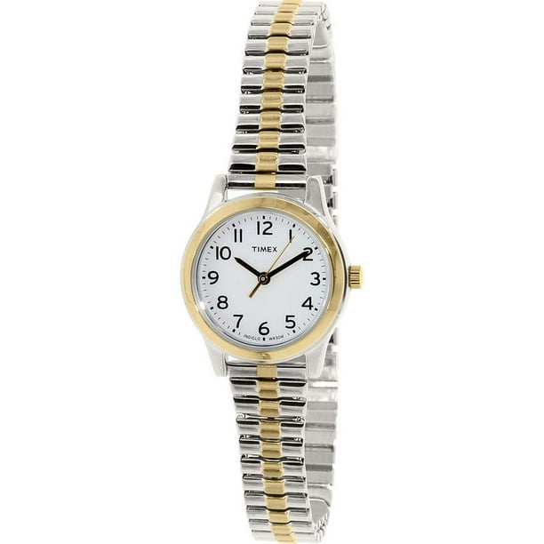 Timex - Women's Timex Essex Avenue Two Tone Expansion Band Watch T2N068 ...