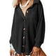 thumbnail image 1 of Blusa elegante de manga larga para mujer, chaqueta, tops casuales, camisa de manga larga con tapeta de botones tipo gofre, camisas lisas, cuello alto, blusa holgada S-2XL, 1 of 6