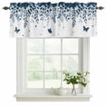 thumbnail image 2 of Blue Spring Botanical Valances for Windows, Decorative Rod Pocket Window Valance Curtains, Weeping Eucalyptus Butterfly Short Curtain Drapes for Kitchen/Bathroom/Living Room, 2 Panels, 54" W x 18" L, 2 of 8