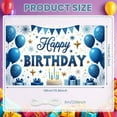 thumbnail image 2 of Blue Gold Happy Birthday Banner Star Pattern Party Backdrop Balloon Design Cake Celebration Background for Birthday Party Indoor Party Photo Shoot, 2 of 9