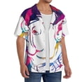 thumbnail image 4 of Cauagu Colorful Bulldog Men's Short Sleeve Button Down Hawaiian Shirt for Men Bowling Shirts Casual Summer Beach Shirt,Medium, 4 of 6
