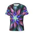 thumbnail image 3 of Yiaed Colored Abstract Print Mens Short Sleeve Tight Fit T-Shirt, Crewneck Casual Tee-Small, 3 of 5