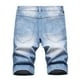 thumbnail image 2 of WILLBEST Pantalones Cortos Vaqueros Rasgados Informales para Hombre, Elásticos, Holgados, Clásicos, Informales, de Verano, con Cremallera y Bolsillos, 2 of 8