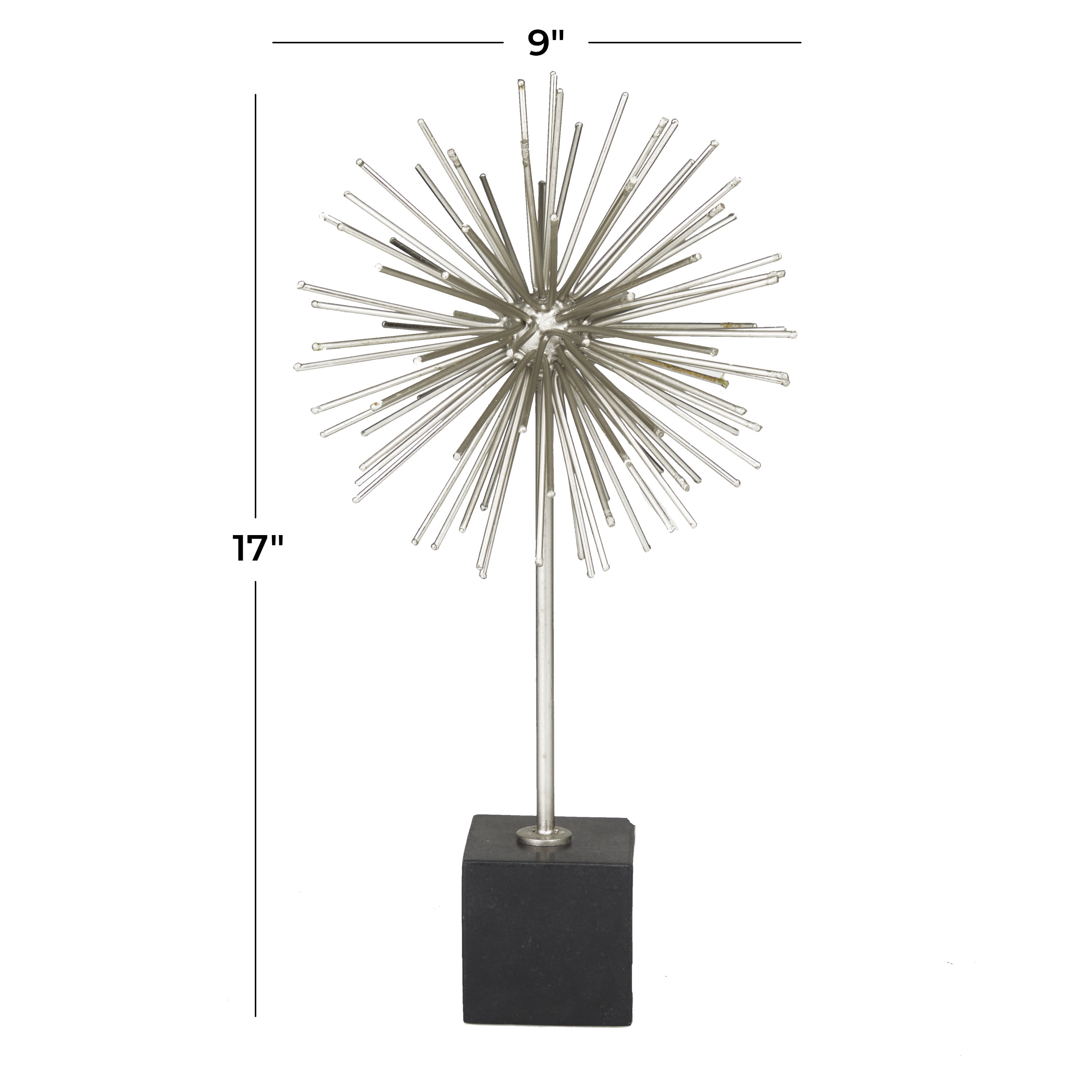 CosmoLiving by Cosmopolitan Marble Contemporary Sculpture, Silver, 1-Piece