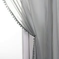 thumbnail image 4 of Pom-Pom Tassel Window Drapes, (Set of 2) Multipurpose Sheer Curtains, 40 X 84, Gray, 4 of 5