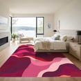 thumbnail image 3 of ODIKA 4'x6' Machine Washable Non-Slip Area Rug, Abstract Burgundy High Traffic Rug, Red, 1097428, 3 of 7