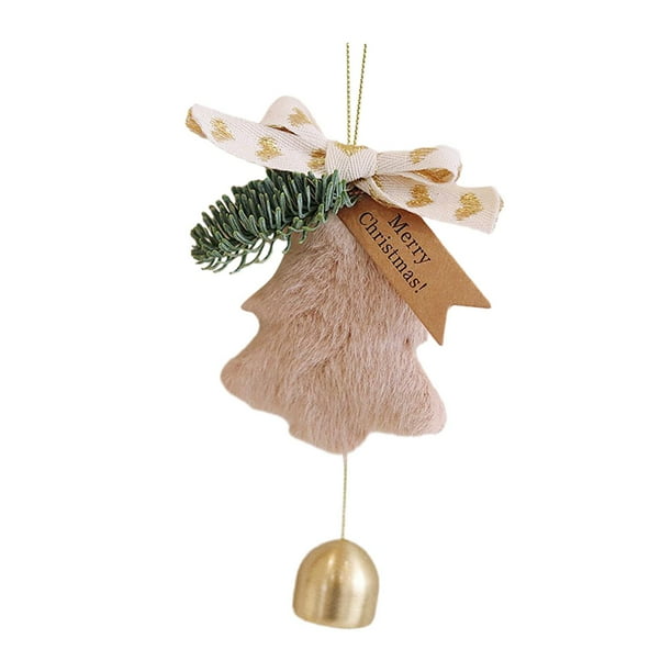 Adorno colgante para árbol de Navidad con lazo y campana Árbol de Navidad multifuncional caqui