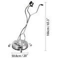 thumbnail image 4 of VEVOR Surface Cleaner 20 inch Flat Surface Cleaner for Pressure Washer 4000psi Pressure with 3/8 Quick Connector Surface Cleaner W/Casters 10.5GPM Stainless Steel Rotating Rod & 3 Nozzle for Patio, 4 of 10