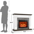 thumbnail image 3 of Holliwill Electric Fireplace Mantel, 44" Freestanding Fireplace Heater with Stacked Stone Surround Firebox, Infrared Quartz Heater with Adjustable Led Flame, 1400W, White Brown, 3 of 6