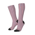 thumbnail image 2 of Knee High Socks for Women Red White And Blue Striped Long Tube Sock Uniform Socks, 2 of 7