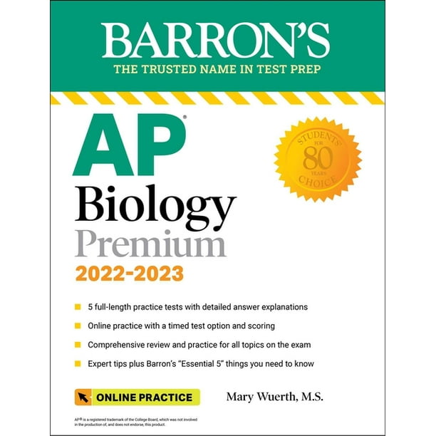 Barron's AP AP Biology Premium, 20222023 Comprehensive Review with 5