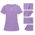 thumbnail image 6 of Scrubs for Women 2 Piece Set, Womens Short Sleeve V Neck Top & Jogger Pant Workwear Outfits with Pockets (2XL, Purple), 6 of 8