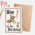 thumbnail image 1 of Tarjeta de cumpleaños divertida estilo medieval Slay para mujer, 1 of 6