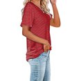 thumbnail image 3 of Pompotops Femmes Été Mode Manches Courtes V Cou Couleur Unie Casual T-Shirt Tops, 3 of 8