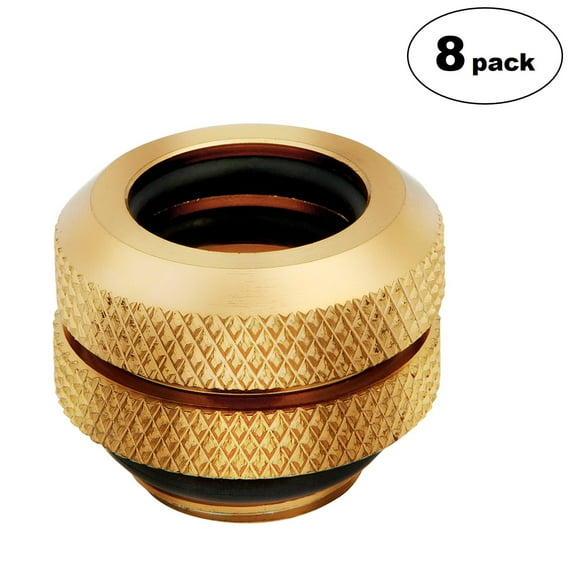 Corsair Hydro X Series XF Hardline Fitting, 12mm OD, Gold, 8-pack