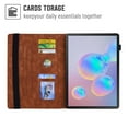 thumbnail image 3 of Dteck Retro Flower Pattern Leather Case for Samsung Tab S6 10.5" SM-T860 T865,Folio Flip Kickstand Card Holder Strap Shockproof Cover 10.5 inches,Brown, 3 of 6