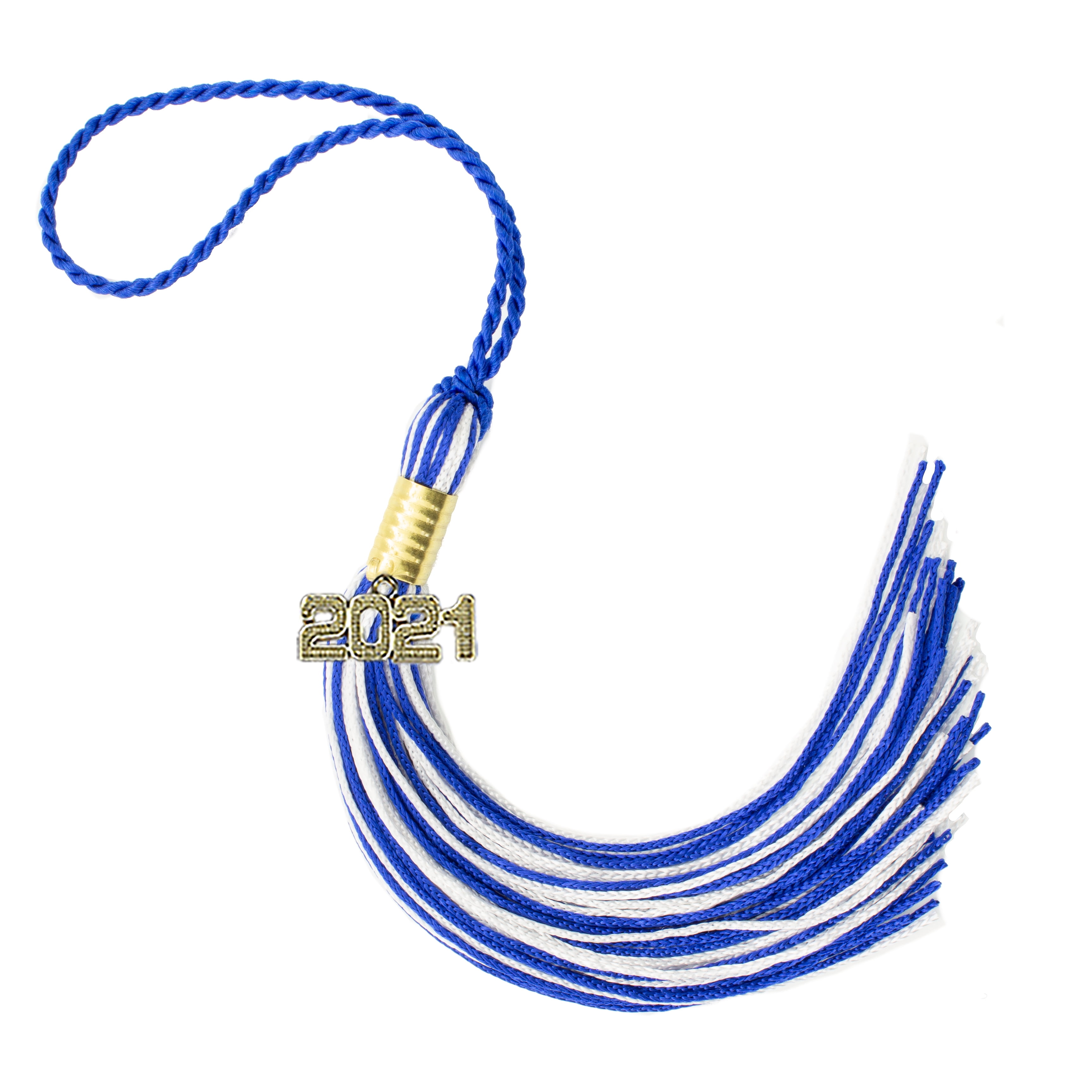 Graduation Tassel 2021 Royal / White Tassel Depot Brand