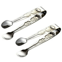 ELAYARD Premium Stainless Steel Ice Cube Tongs Silver Lightweight Easy to Operate 2Pcs