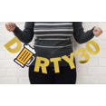 thumbnail image 2 of Inkdotpot Pre-Assembled Bunting Flags Dirty 30 Metallic Gold Bunting Wall Decor Birthday Banner DIY Party Supplies, 2 of 5