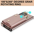 thumbnail image 4 of Crossbody Strap Wallet Case for Samsung Galaxy Note 20 Ultra with Wrist Strap, 360° Rotating Ring Kickstand & Card Holder PU Leather Purse Magnetic Snap Zipper Case Cover for Note 20 Ultra, Rosegold, 4 of 9